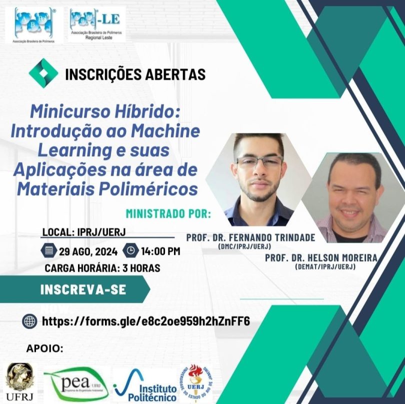 Foto - MINICURSOS: Intro ao Machine Learning e suas aplicações na área de materiais poliméricos